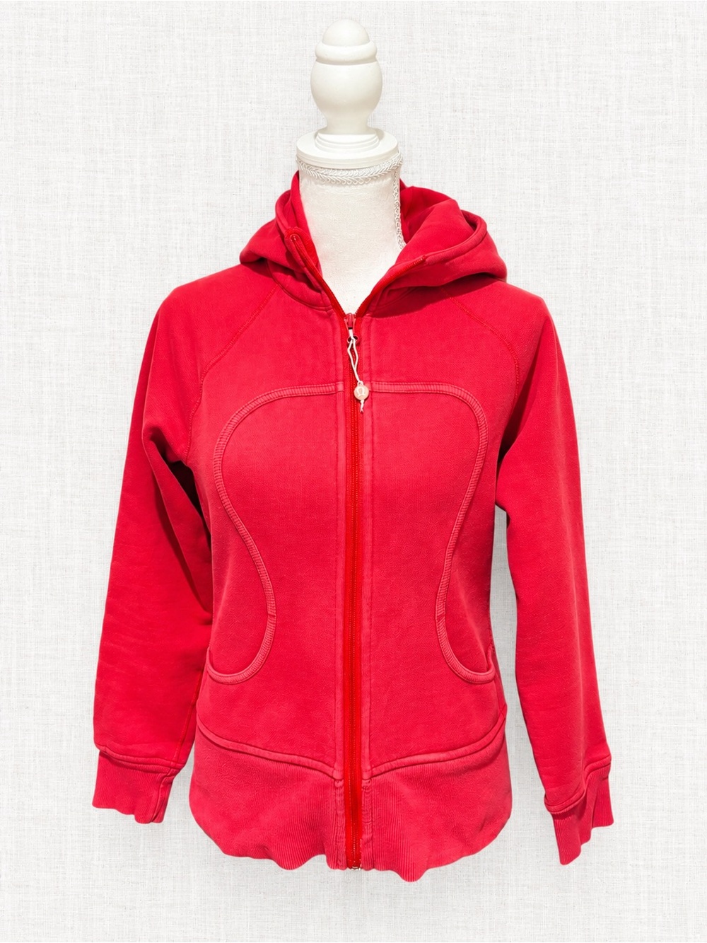 Lululemon Scuba Hoodie Size 6 Pink Full Zip Logo Hood